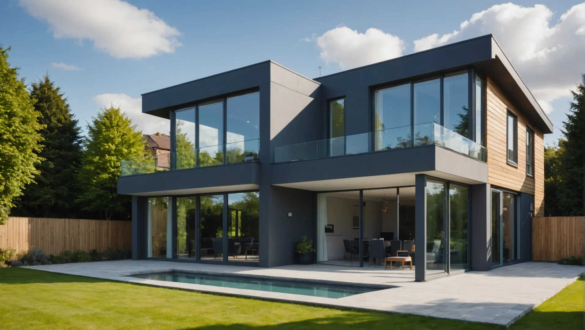 Modern house with double glazed windows