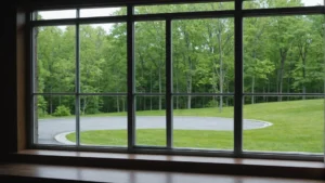 A cross-sectional view of an insulated glass window with pricing tags
